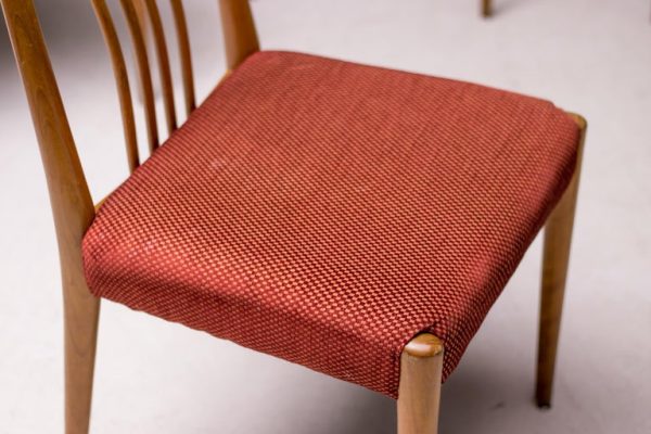 Matching set of Six Sculpted Walnut Dining Chairs, Italy, 1955 - Image 12