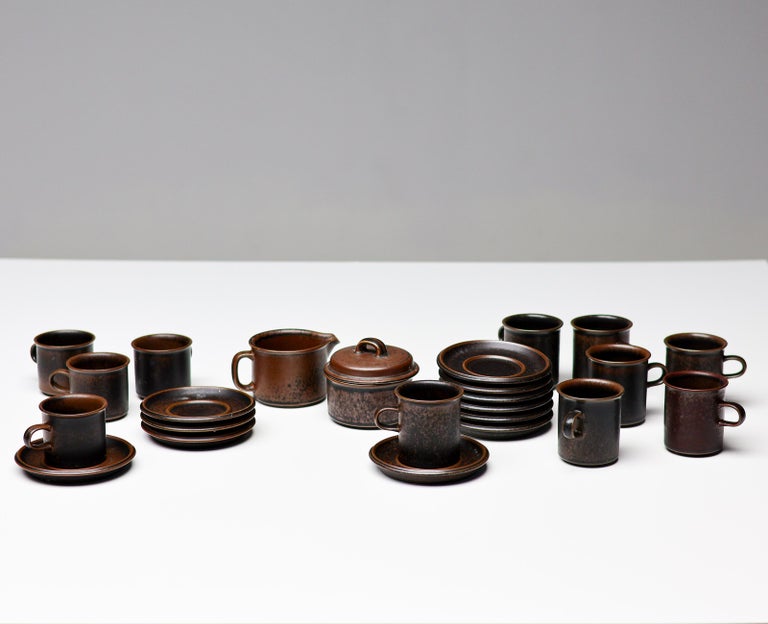 24-Piece Arabia Ruska Set – 1970s Finnish Earth & Fire - Image 9