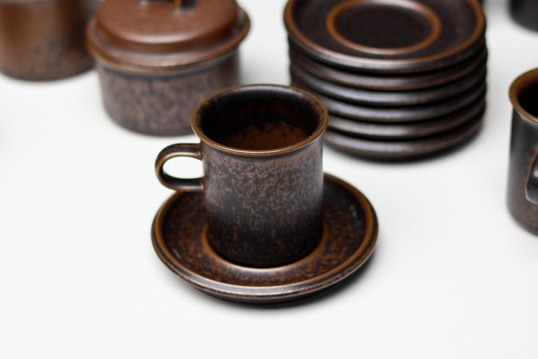 24-Piece Arabia Ruska Set – 1970s Finnish Earth & Fire - Image 4