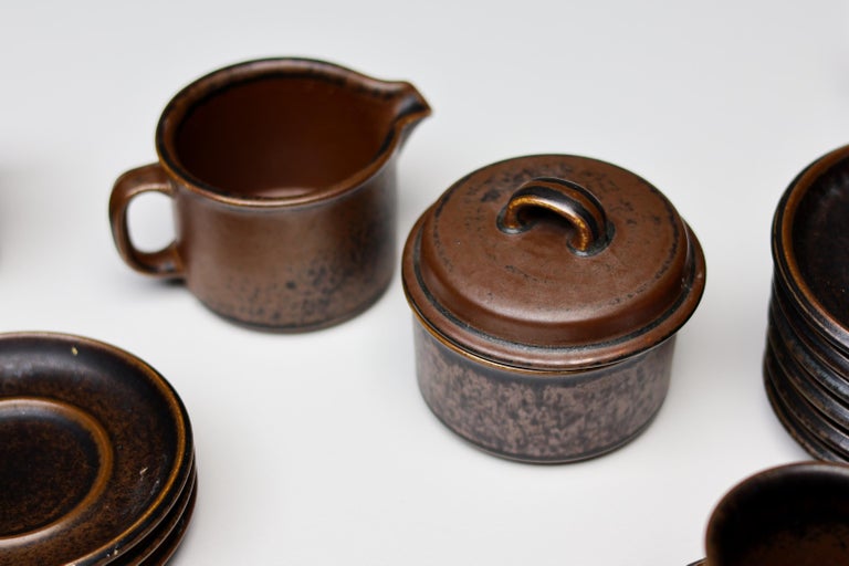 24-Piece Arabia Ruska Set – 1970s Finnish Earth & Fire - Image 5