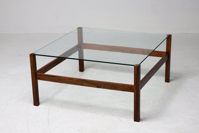Mid-Century Rosewood and Glass Coffee Table, Denmark, 1950s - Image 10