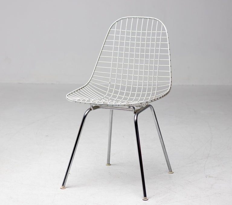 Set of 4 Eames Wire Chairs for Herman Miller with Original Girard Bikini Seats - Image 2