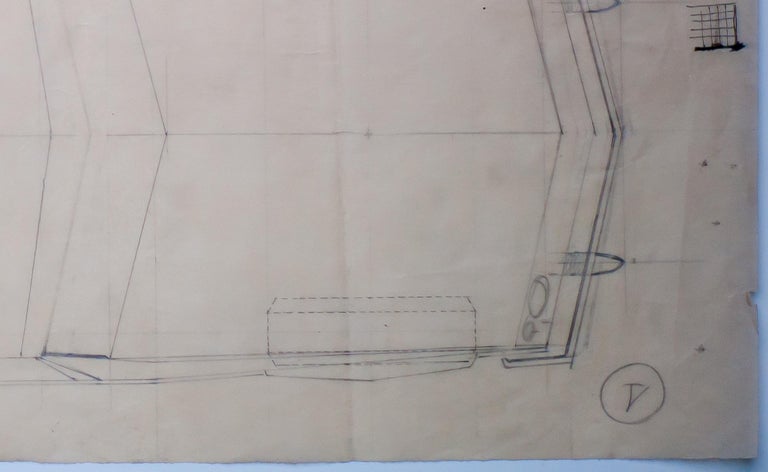 Large Original Drawing by Gio Ponti, 1952, Created for Touring Carrozzeria Milan - Image 3