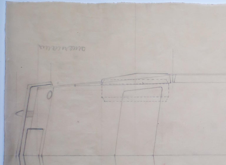 Large Original Drawing by Gio Ponti, 1952, Created for Touring Carrozzeria Milan - Image 5