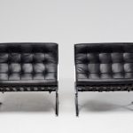 Black Leather Mies van der Rohe for Knoll Barcelona Chairs, Matching Set of Two - Image 2