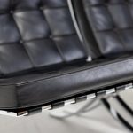 Black Leather Mies van der Rohe for Knoll Barcelona Chairs, Matching Set of Two - Image 8