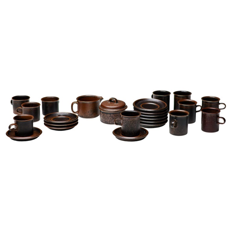 24-Piece Arabia Ruska Set – 1970s Finnish Earth & Fire