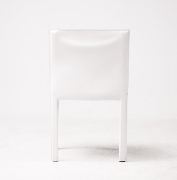Set of Eight White Grazzi & Bianchi Pasqualina Leather Chairs, Pellizoni, Italy - Image 4