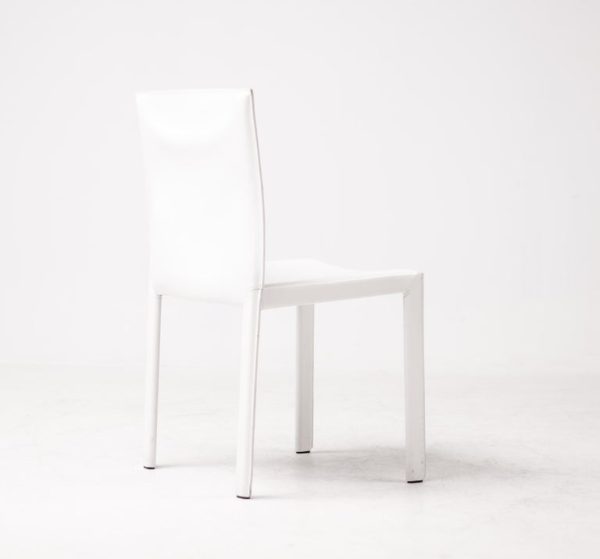 Set of Eight White Grazzi & Bianchi Pasqualina Leather Chairs, Pellizoni, Italy - Image 7