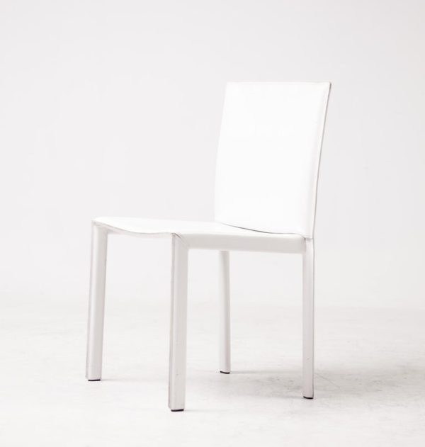 Set of Eight White Grazzi & Bianchi Pasqualina Leather Chairs, Pellizoni, Italy - Image 10