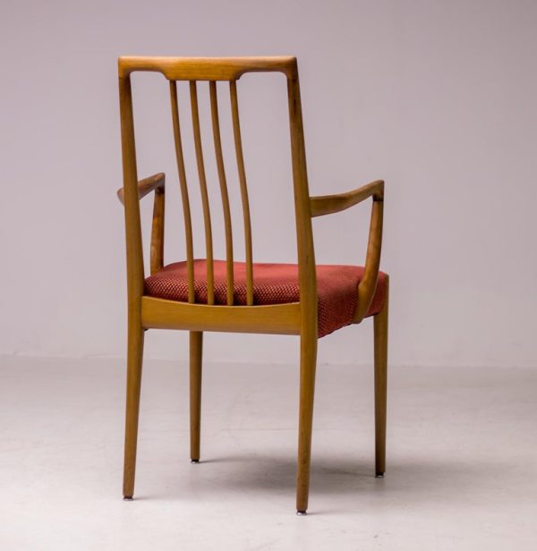 Matching set of Six Sculpted Walnut Dining Chairs, Italy, 1955 - Image 3