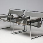 Marcel Breuer Grey Leather Wassily Armchairs by Gavina, 1960, Signed - Image 2