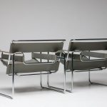 Marcel Breuer Grey Leather Wassily Armchairs by Gavina, 1960, Signed - Image 5