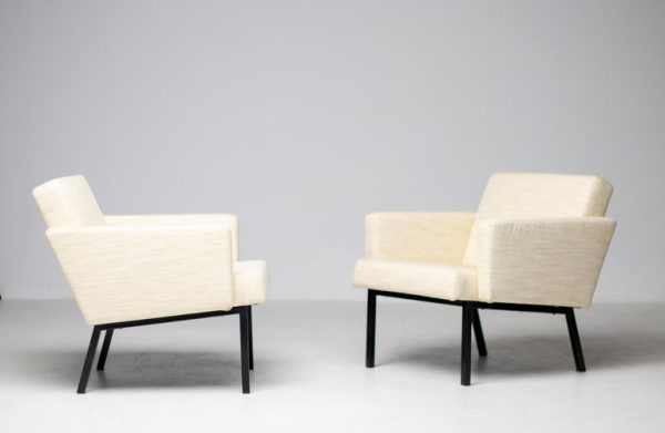Mid Century Modern Pair of Cream Wool Martin Visser SZ48 Lounge Chairs - Image 15