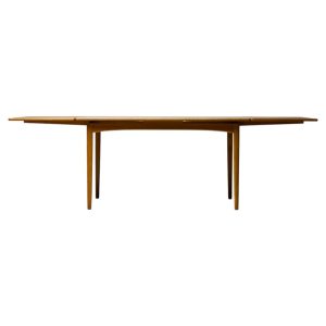Scandinavian Extendable Dining Table in Oak and Teak by Yngvar Sandström