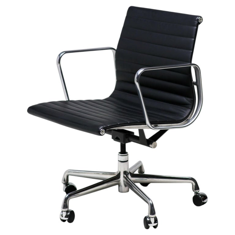 Charles & Ray Eames Black Leather Executive Desk Chair by Herman Miller
