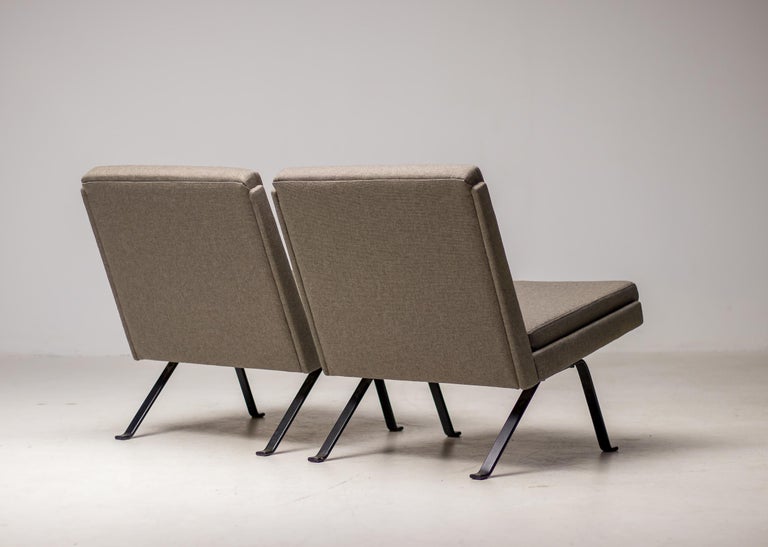 Architectural Dutch Lounge Chairs, Pair, The Netherlands, circa 1960 - Image 4