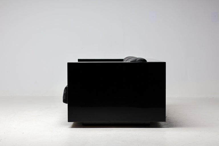 Massimo Vignelli Black-on-Black Saratoga Sofa, Poltronova, Italy, 1964 - Image 6