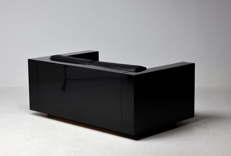 Massimo Vignelli Black-on-Black Saratoga Sofa, Poltronova, Italy, 1964 - Image 11