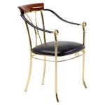 Vidal Grau Brass Swan Chair