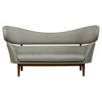 Early Baker Sofa by One Collection, Denmark — Teak Frame & Original Fabric