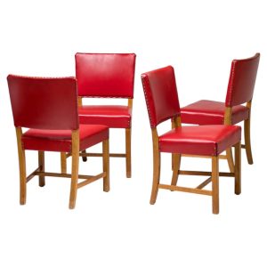 Set of 4 Kaare Klint ‘The Red Chair’ Model 3949 – Rud Rasmussen, 1936