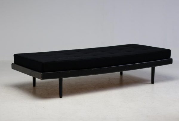 French All Black Mid-Century Modern Daybed, circa 1960 - Image 8