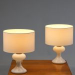 Pair of White ML1 Table Lamps by Ingo Maurer for M-Design - Image 6