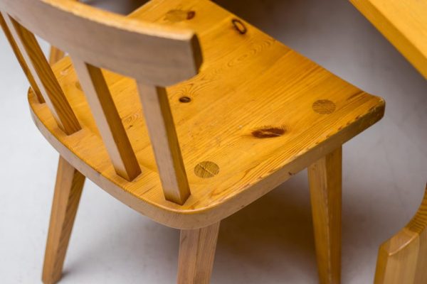 Set of Six Oregon Pine Side Chairs by Roland Wilhelmsson - Image 2