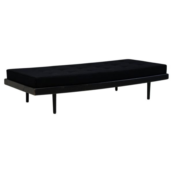 French All Black Mid-Century Modern Daybed, circa 1960