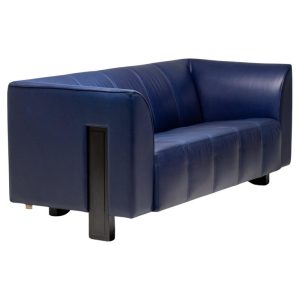 Rare Indigo Blue Leather ‘ISU’ Sofa by Shigeru Uchida for Pastoe, 1995