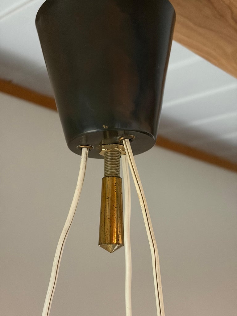 Murano White Filigrana Glass Pendant – Italy, 1950 - Image 8