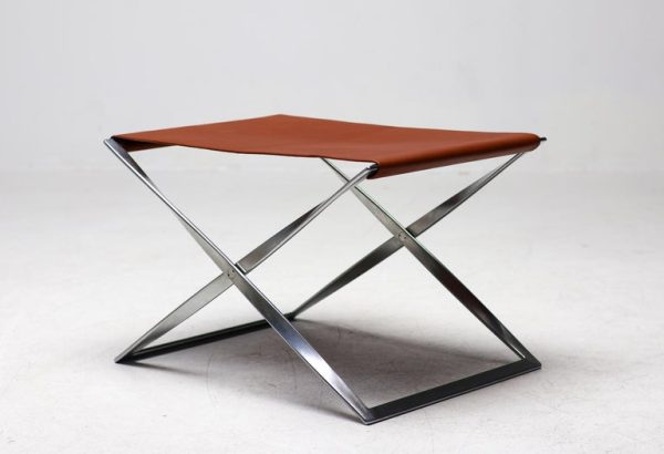 Poul Kjærholm PK-91 Folding Stool by E. Kold Christensen in Cognac Leather - Image 12