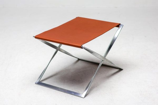 Poul Kjærholm PK-91 Folding Stool by E. Kold Christensen in Cognac Leather - Image 7
