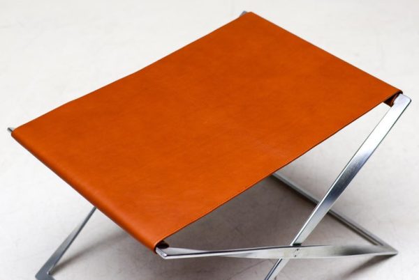 Poul Kjærholm PK-91 Folding Stool by E. Kold Christensen in Cognac Leather - Image 8