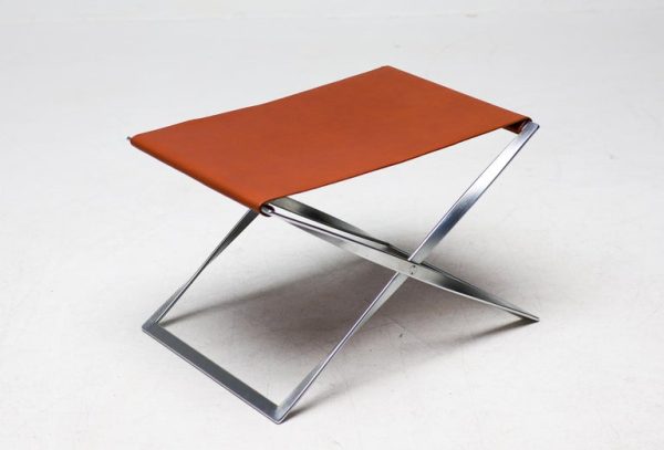 Poul Kjærholm PK-91 Folding Stool by E. Kold Christensen in Cognac Leather - Image 9