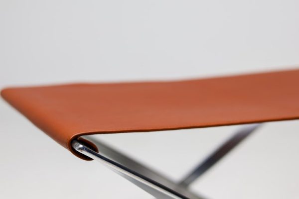 Poul Kjærholm PK-91 Folding Stool by E. Kold Christensen in Cognac Leather - Image 10