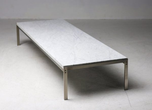 Rare PK63 Flint Rolled Marble Coffee Table by Poul Kjærholm - Image 8