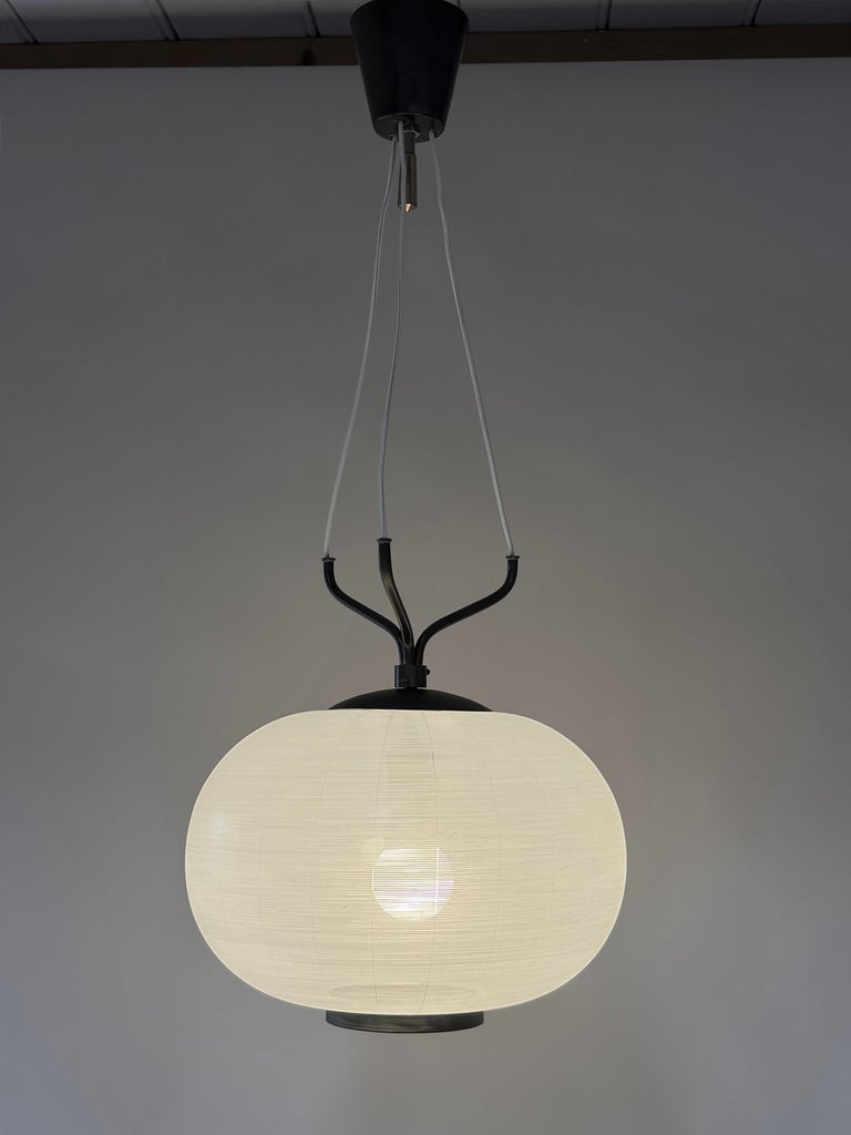 Murano White Filigrana Glass Pendant – Italy, 1950 - Image 3