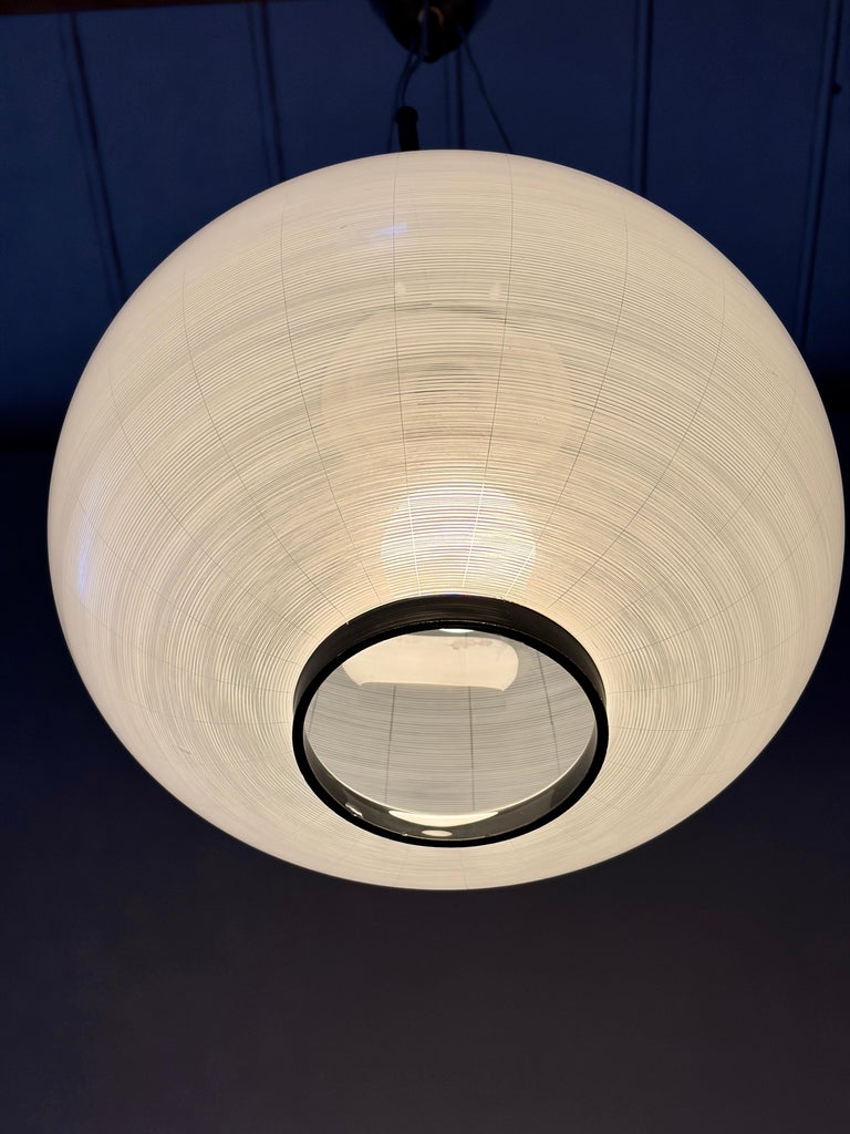 Murano White Filigrana Glass Pendant – Italy, 1950 - Image 5