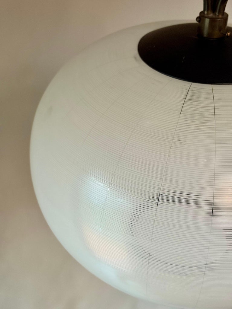 Murano White Filigrana Glass Pendant – Italy, 1950 - Image 7