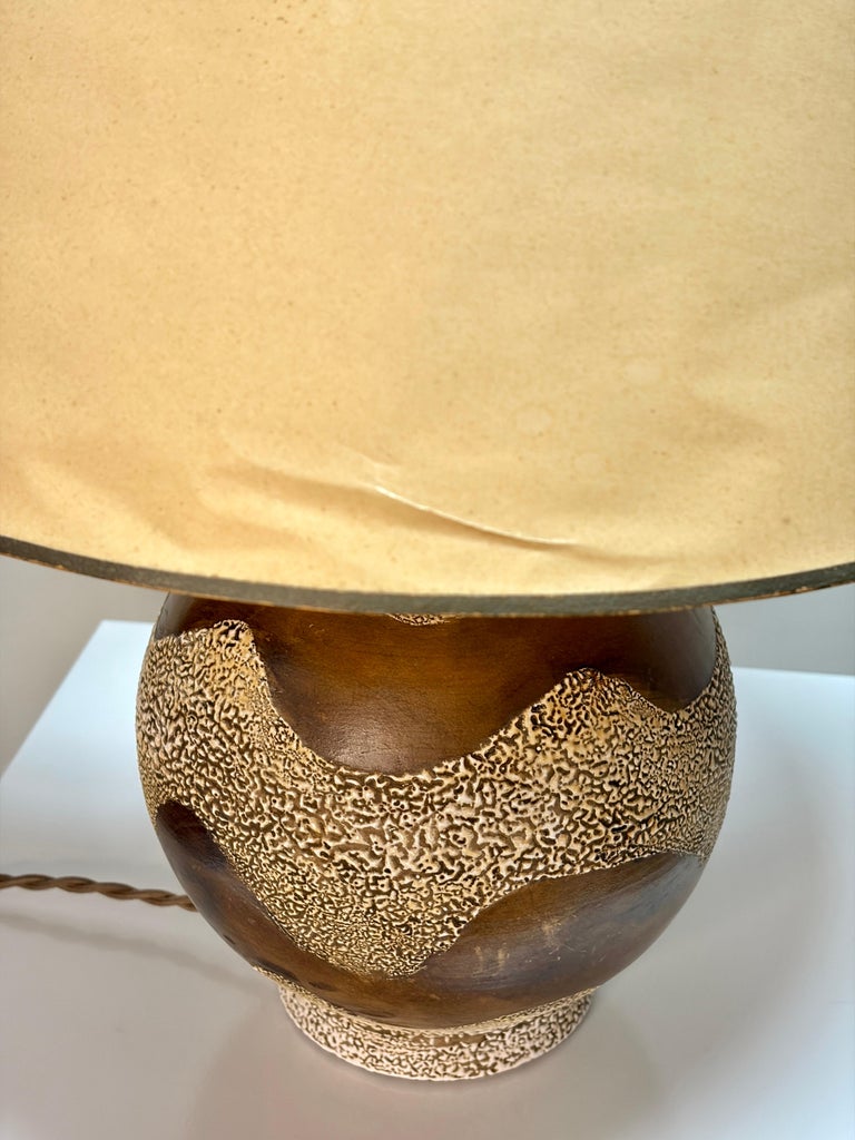 Art Deco Table Lamp Attributed to Jean Besnard, Ceramic, France, 1935 - Image 4