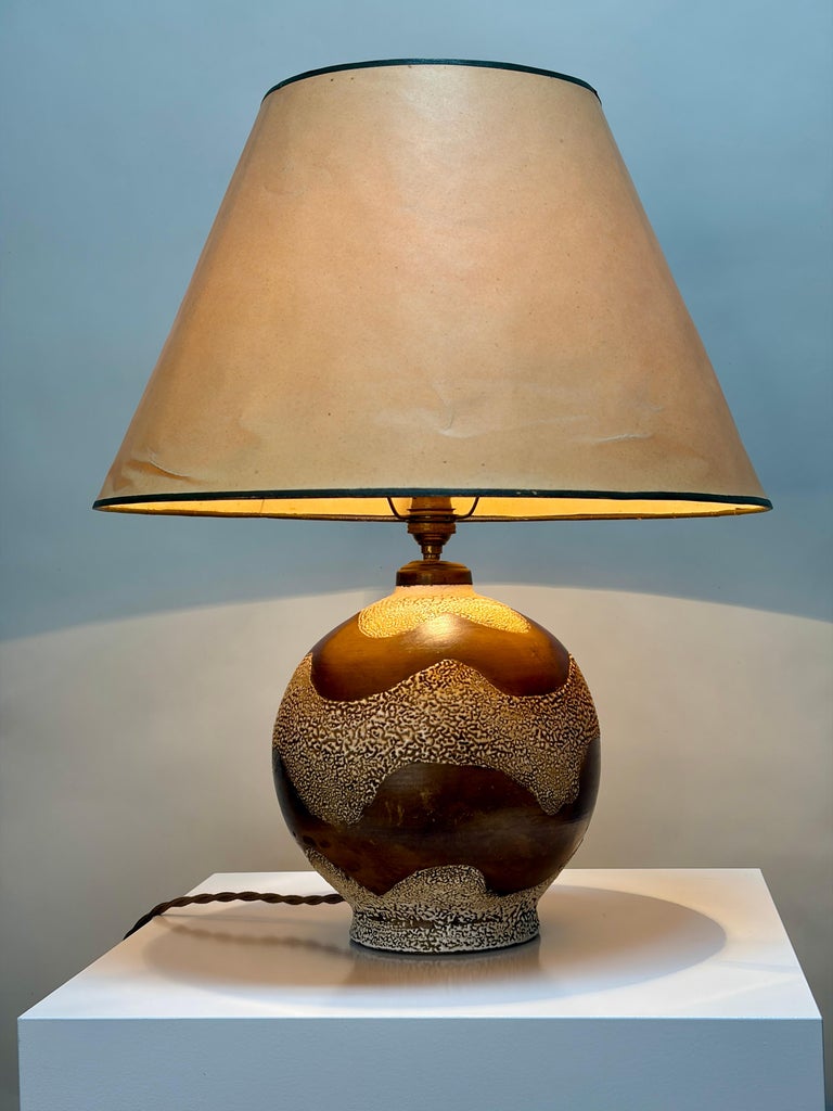 Art Deco Table Lamp Attributed to Jean Besnard, Ceramic, France, 1935 - Image 2