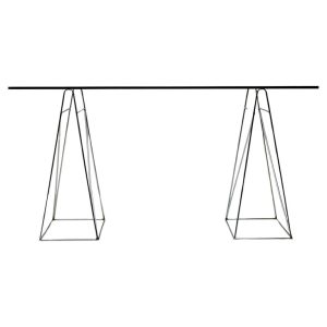 Olivier Mourgue Minimalist Textured Crystal Glass Desk