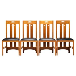 Set of Four Mackintosh “309 Ingram” Mid Century Modern Dining Chairs by Cassina