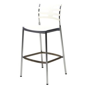 Kasper Salto ICE Bar Stool for Fritz Hansen: Sculptural Fluidity in Arctic White