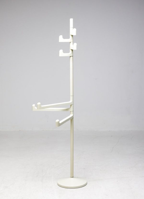 White Mid Century Modern Towel or Coat Rack by Makio Hasuike - Image 4
