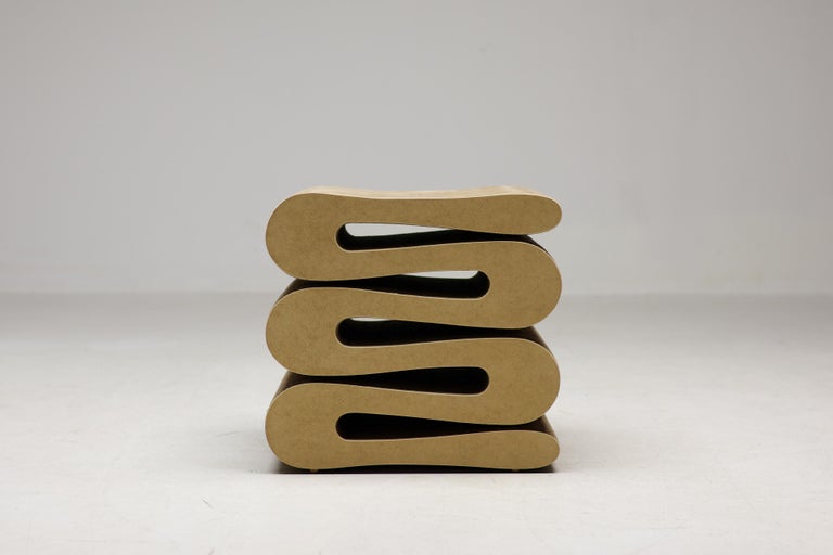 Frank Gehry Wiggle Stool, – Corrugated Cardboard & Hardboard - Image 4