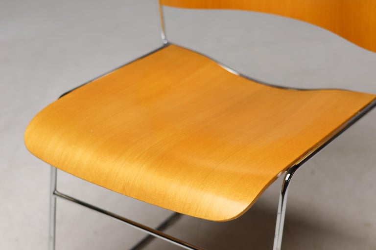 Set of David Rowland 40/4 Chairs for HOWE – Chrome & Beech – Numbered Examples - Image 6