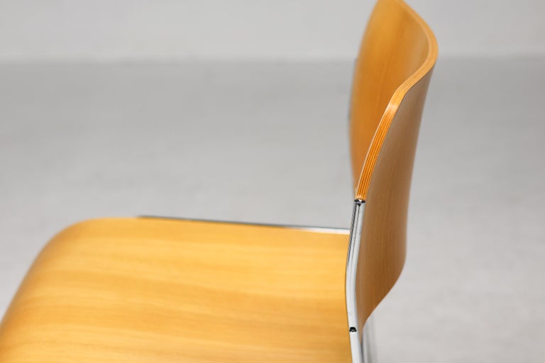 Set of David Rowland 40/4 Chairs for HOWE – Chrome & Beech – Numbered Examples - Image 8